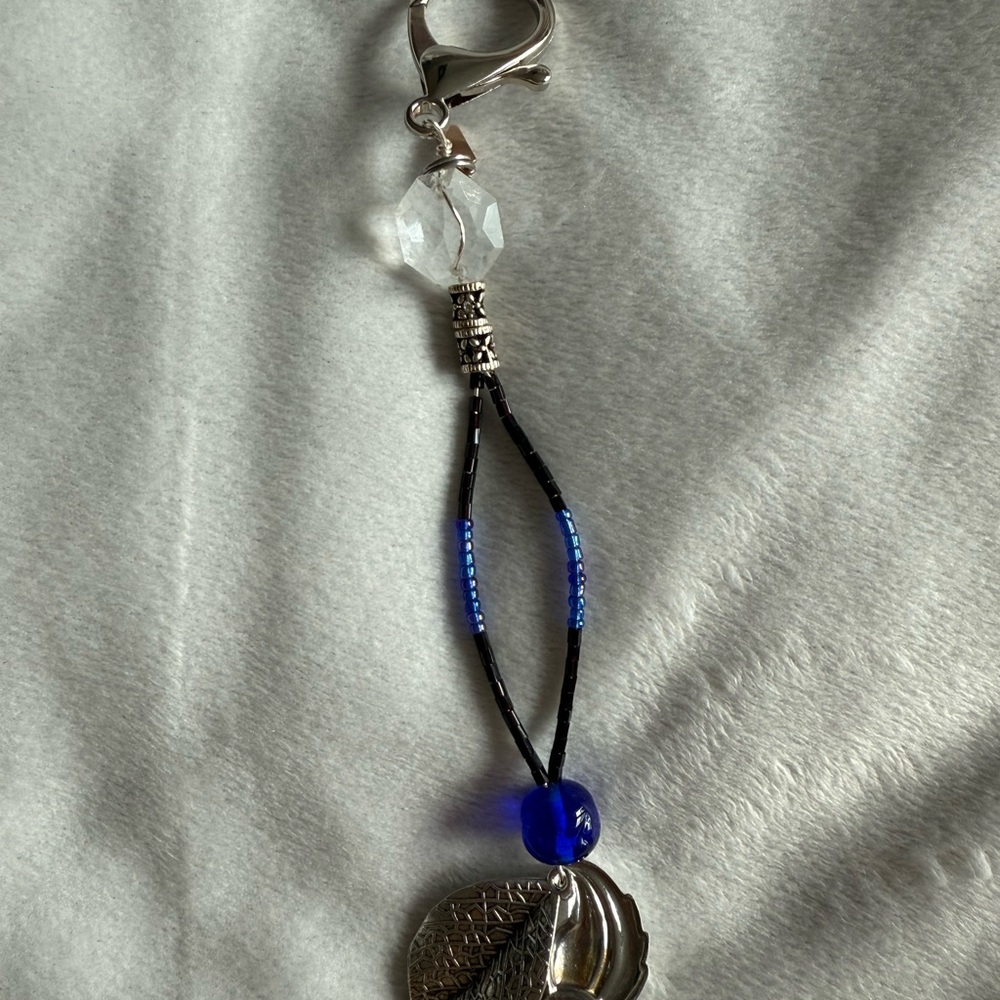 Purse Charm/ Keychain- Rhinestone Rose- Handmade - Picture 3 of 11